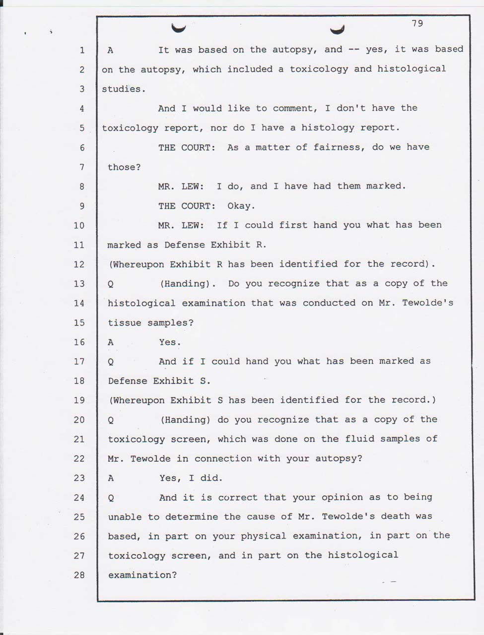 Dr. Thomas Rogers' Alameda County Coroner's office pathologist  court testimony Jan. 24, 2008 morning session