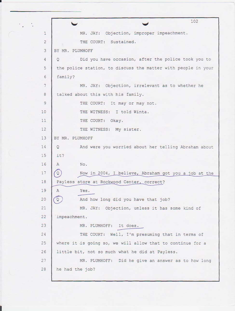 Angesom's court testimony Jan. 23, 2008 
