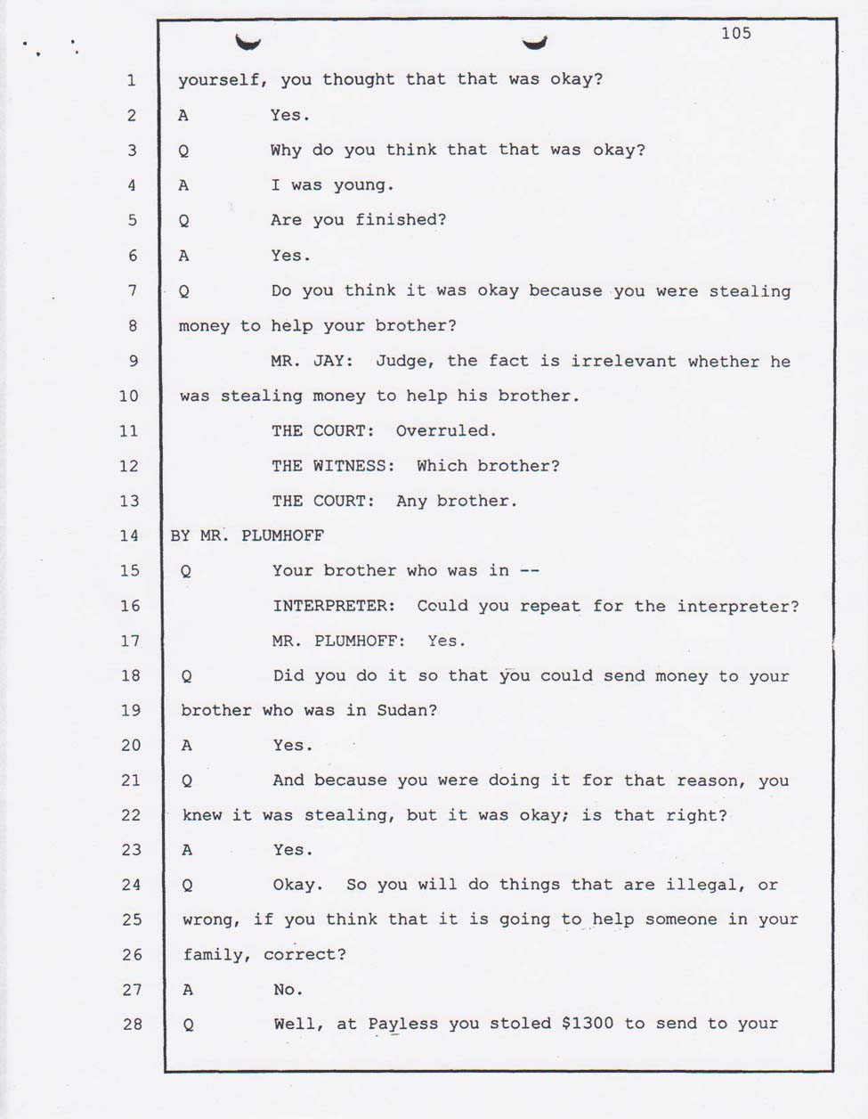 Angesom's testimony Jan. 23, 2008 