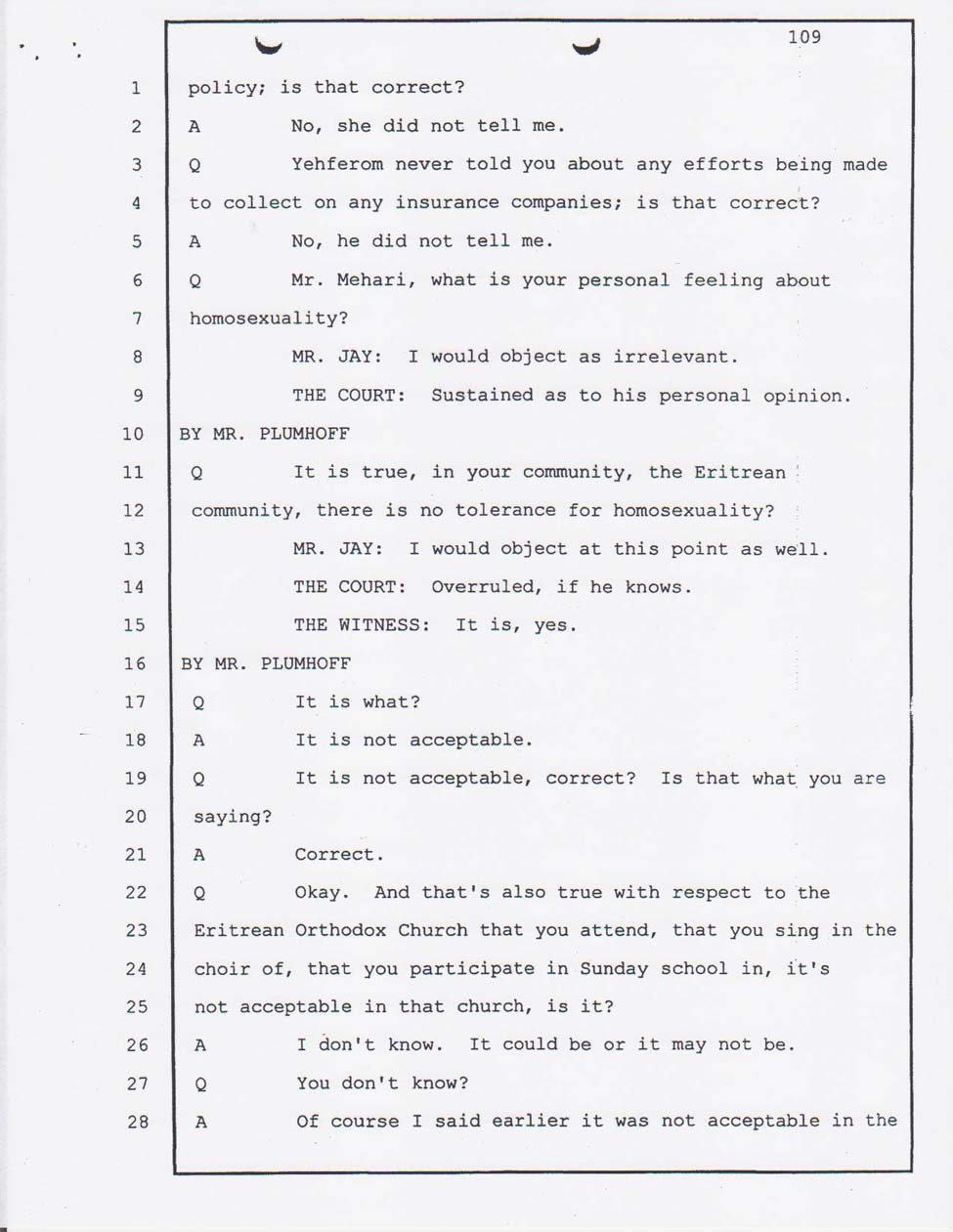Angesom's testimony Jan. 23, 2008 
