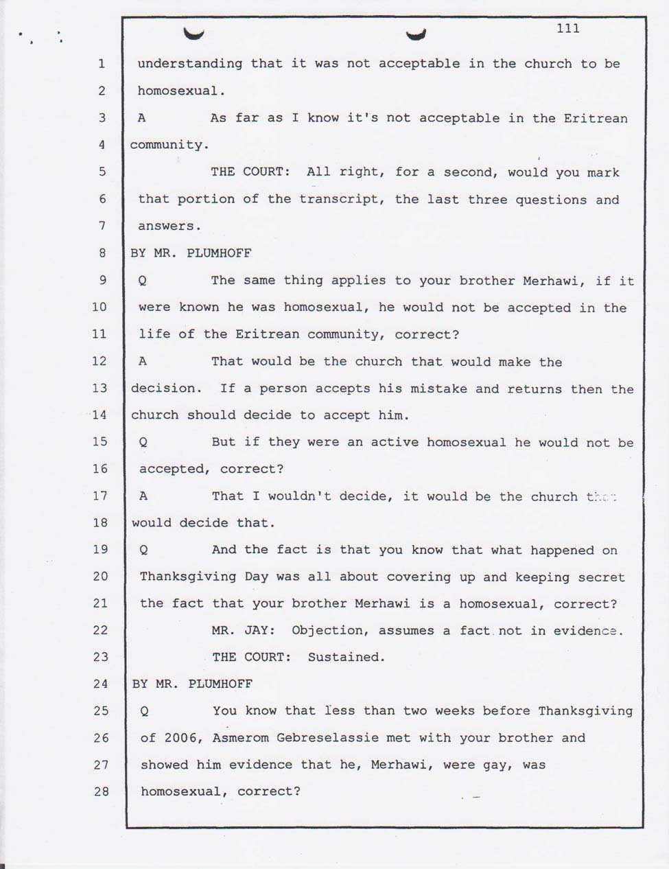 Angesom's testimony Jan. 23, 2008 