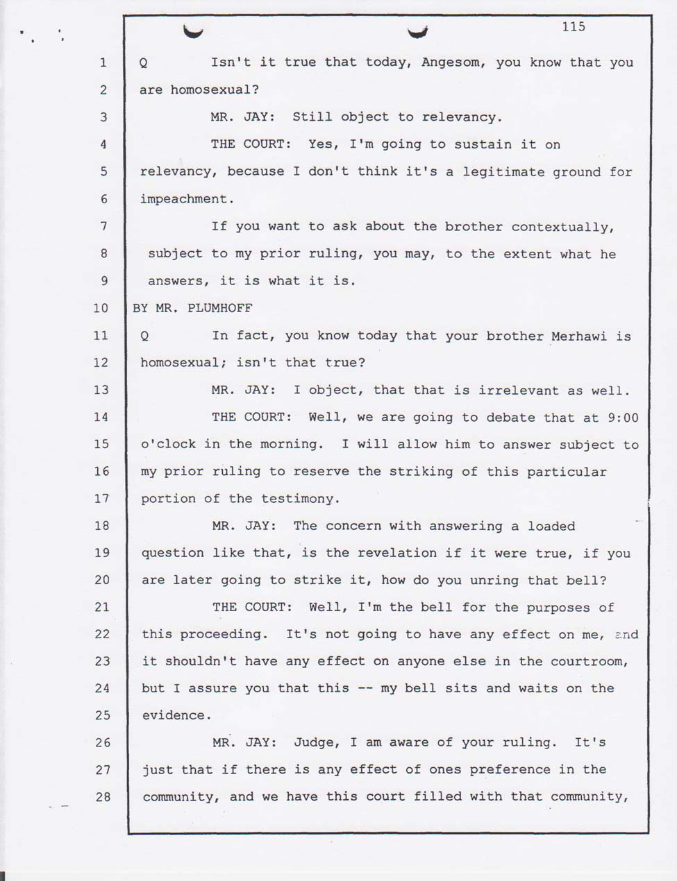 Angesom's testimony Jan. 23, 2008 