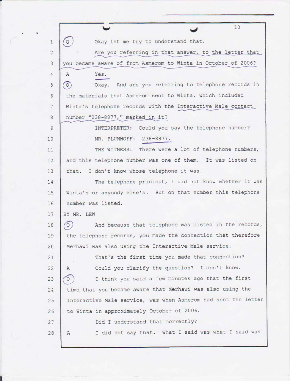 Angesom's court testimony Jan. 24, 2008 morning session