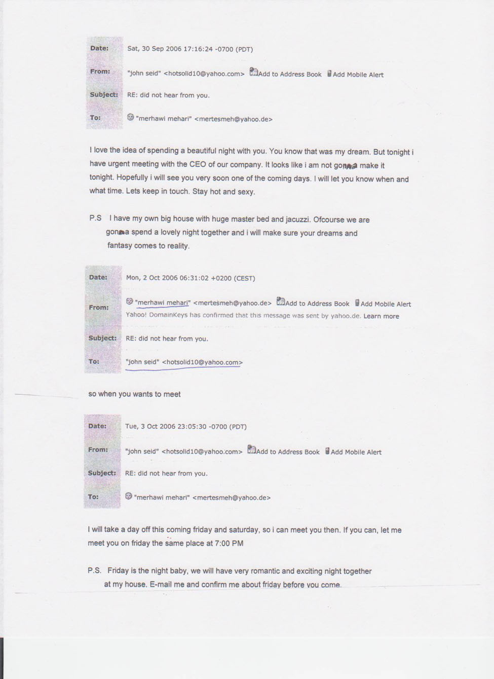 Merhawi's email correspondance with John Said (Asmerom)
