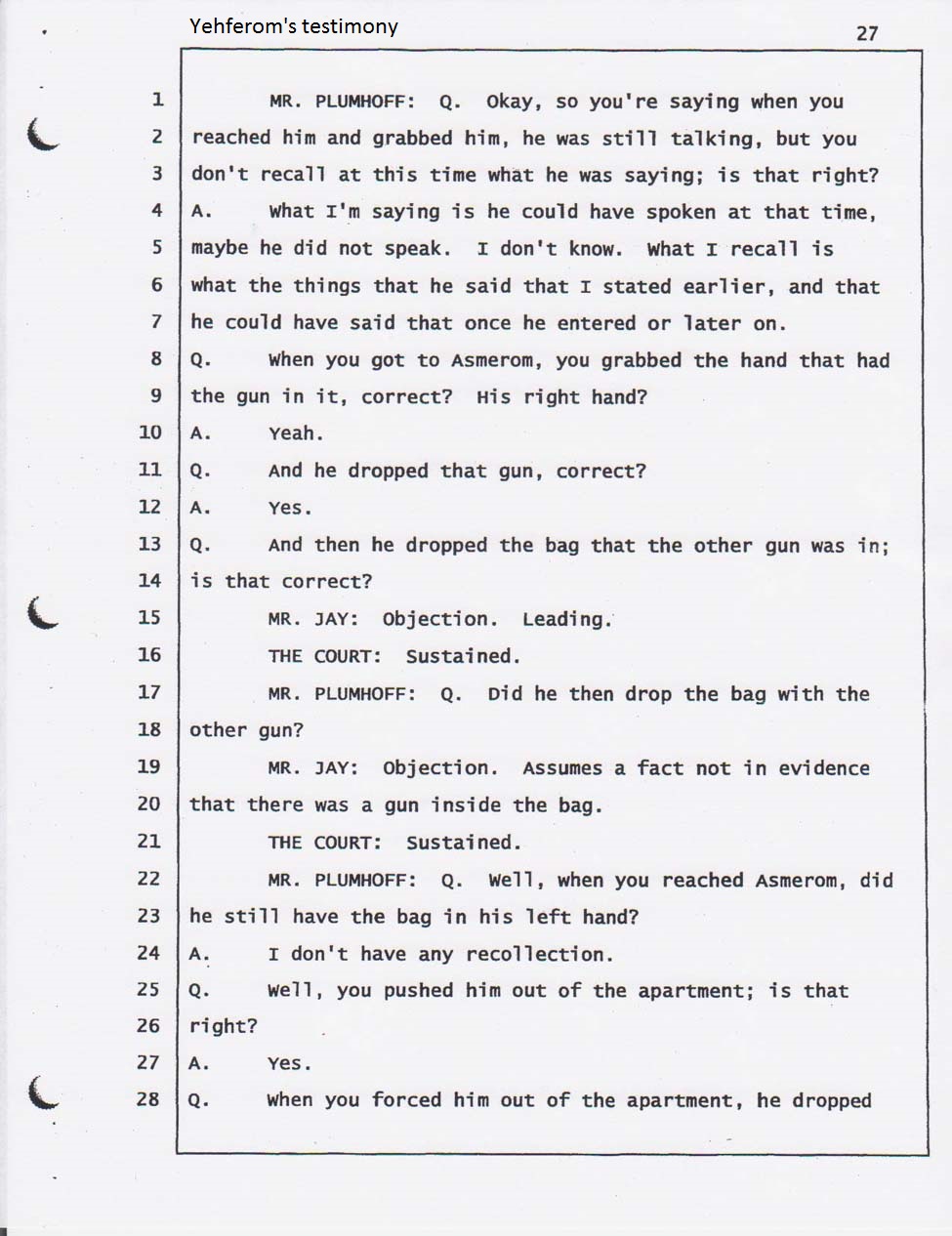 Yehferom Mehari's Testimony May 14 2008